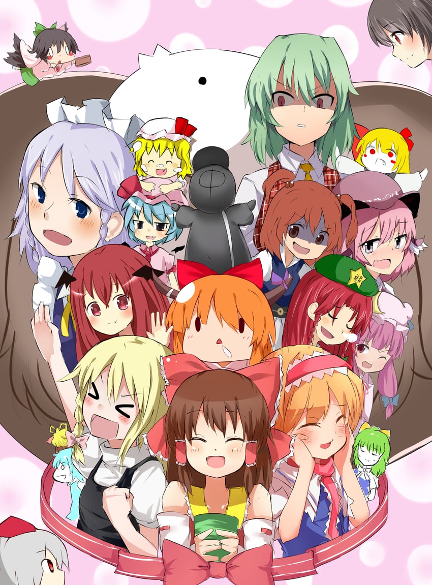 hakurei reimu, kirisame marisa, remilia scarlet, flandre scarlet, izayoi sakuya, and 29 more (touhou and 1 more) drawn by soyo1558686