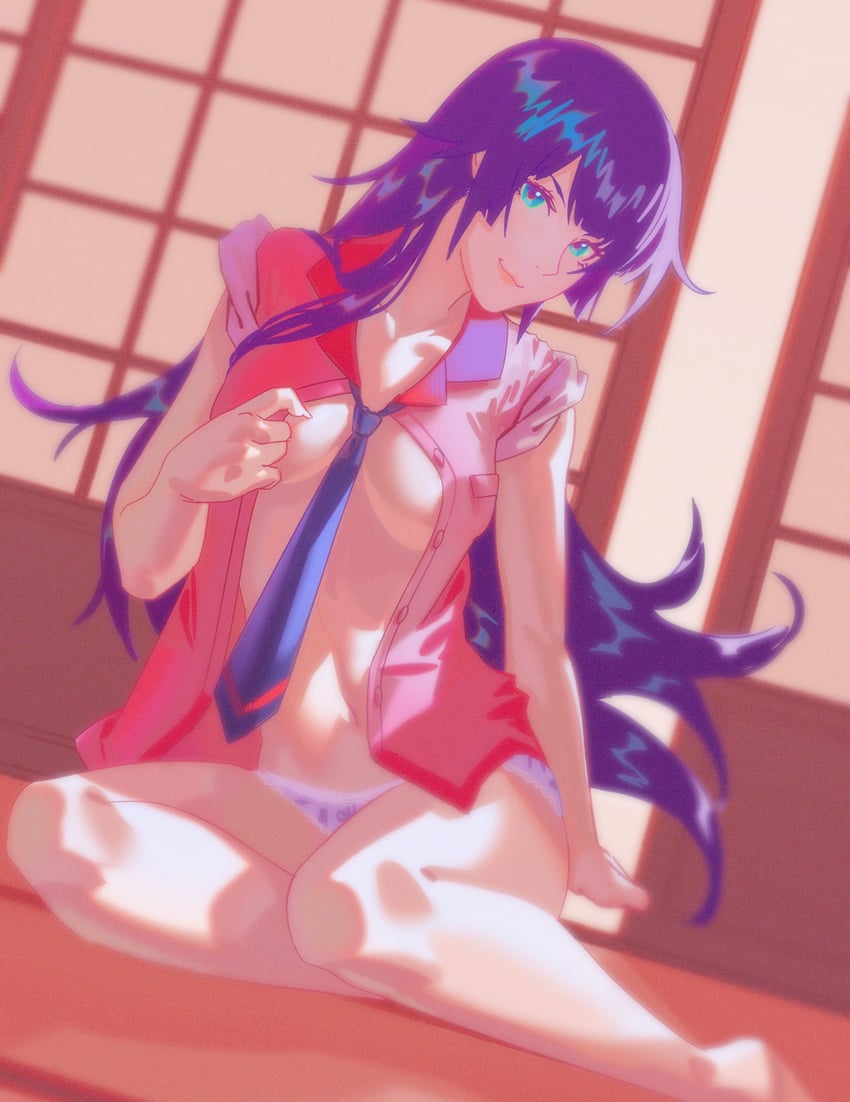 senjougahara hitagi (monogatari and 1 more) drawn by rapa_rachi