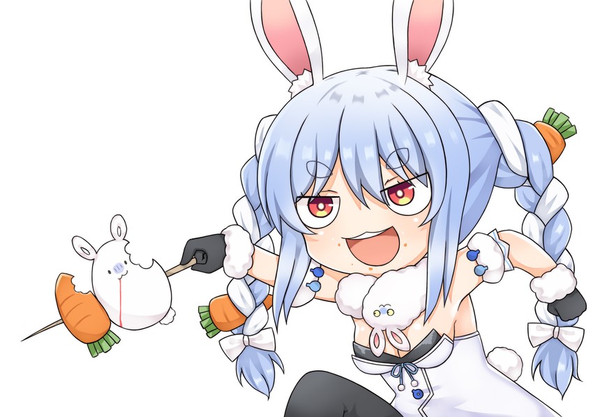 usada pekora and don-chan (hololive) drawn by greenteaneko