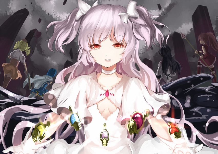 akemi homura, kaname madoka, miki sayaka, sakura kyoko, tomoe mami, and 1 more (mahou shoujo madoka magica) drawn by shirorin_(ballet_girl's)