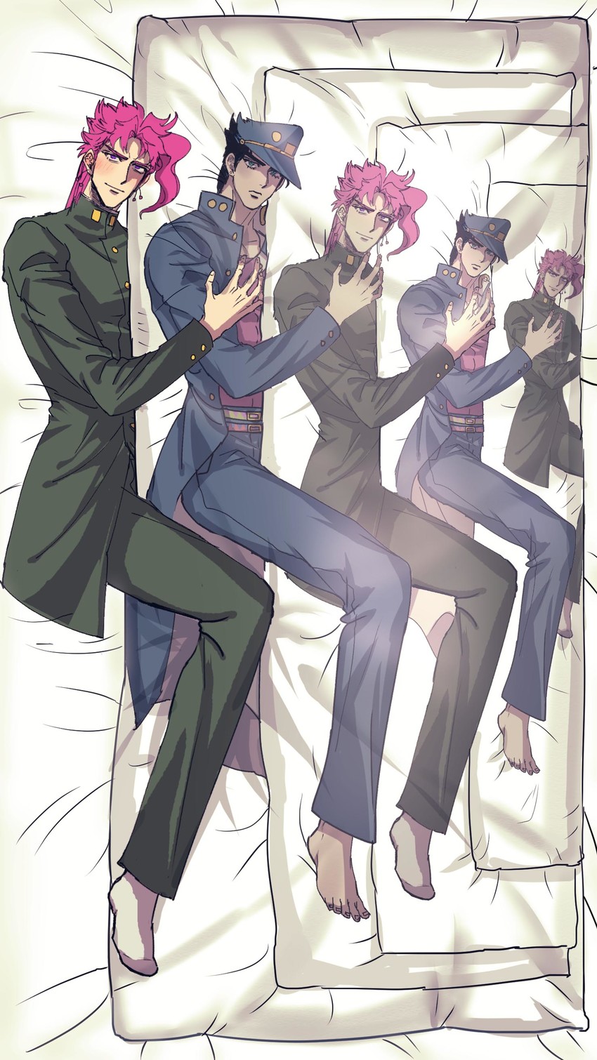 kujo jotaro and kakyoin noriaki (jojo no kimyou na bouken and 1 more) drawn by gunbam