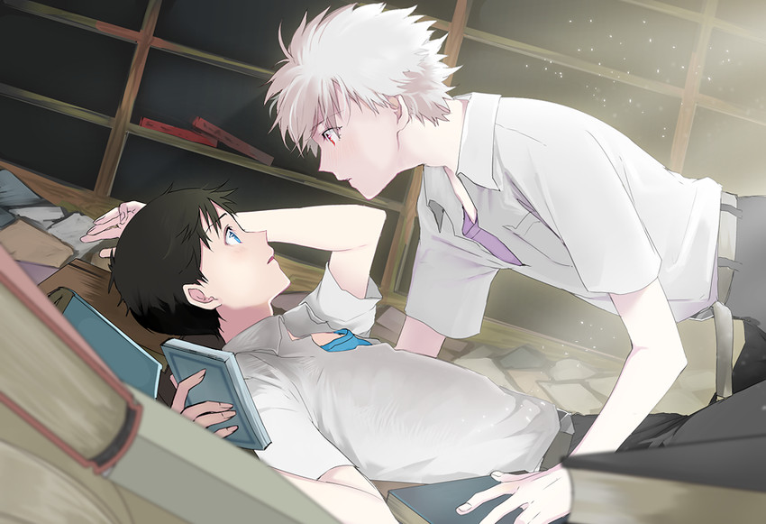 ikari shinji and nagisa kaworu (neon genesis evangelion) drawn by saifu_(sisutakh)