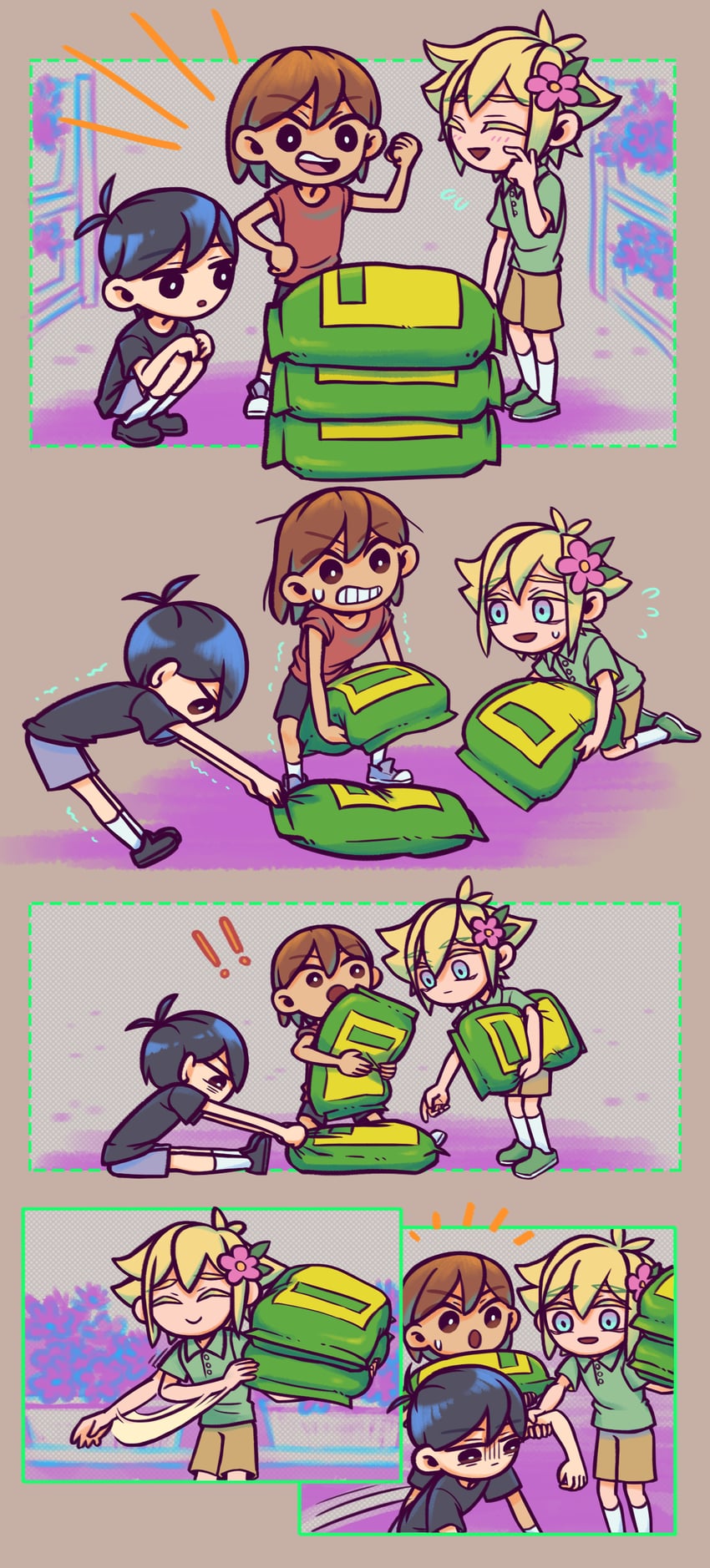 sunny, basil, and kel (omori) drawn by laser-lance