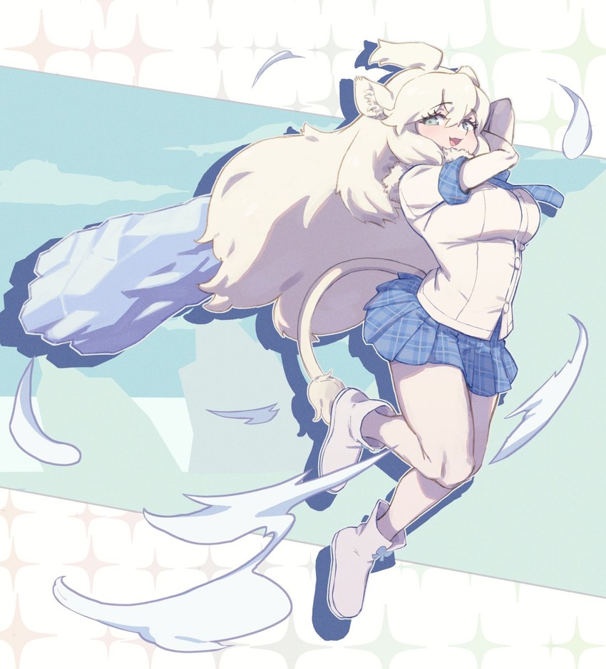 white lion (kemono friends and 1 more) drawn by kadoyuki_(kadouki)