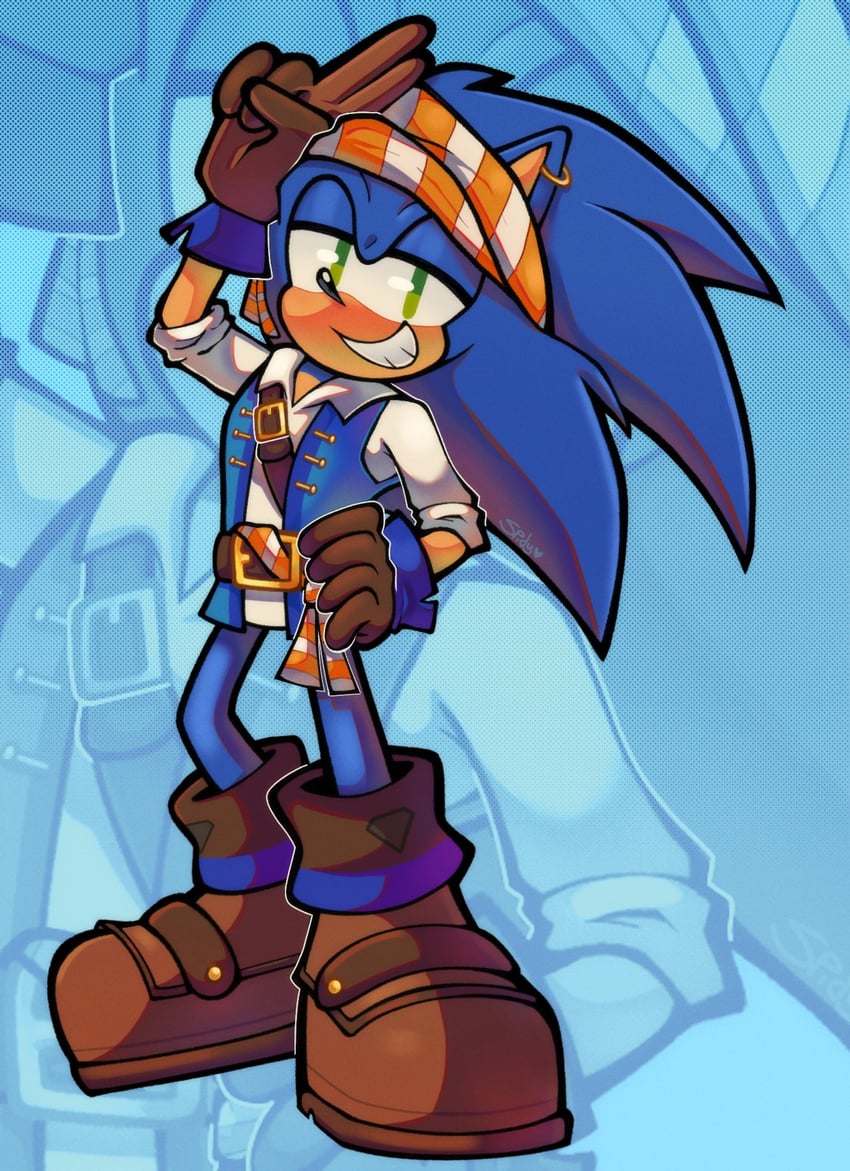 sonic the hedgehog (sonic and 2 more) drawn by spidercheetos