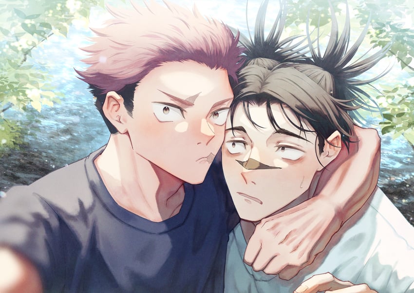 itadori yuuji and choso (jujutsu kaisen) drawn by akigiri_pp