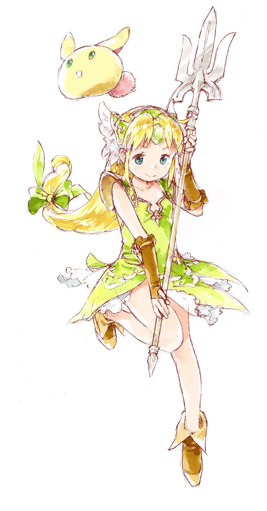 riesz and rabite (seiken densetsu and 1 more) drawn by barasui