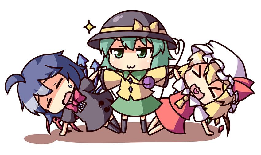 flandre scarlet, komeiji koishi, and houjuu nue (touhou) drawn by kukku