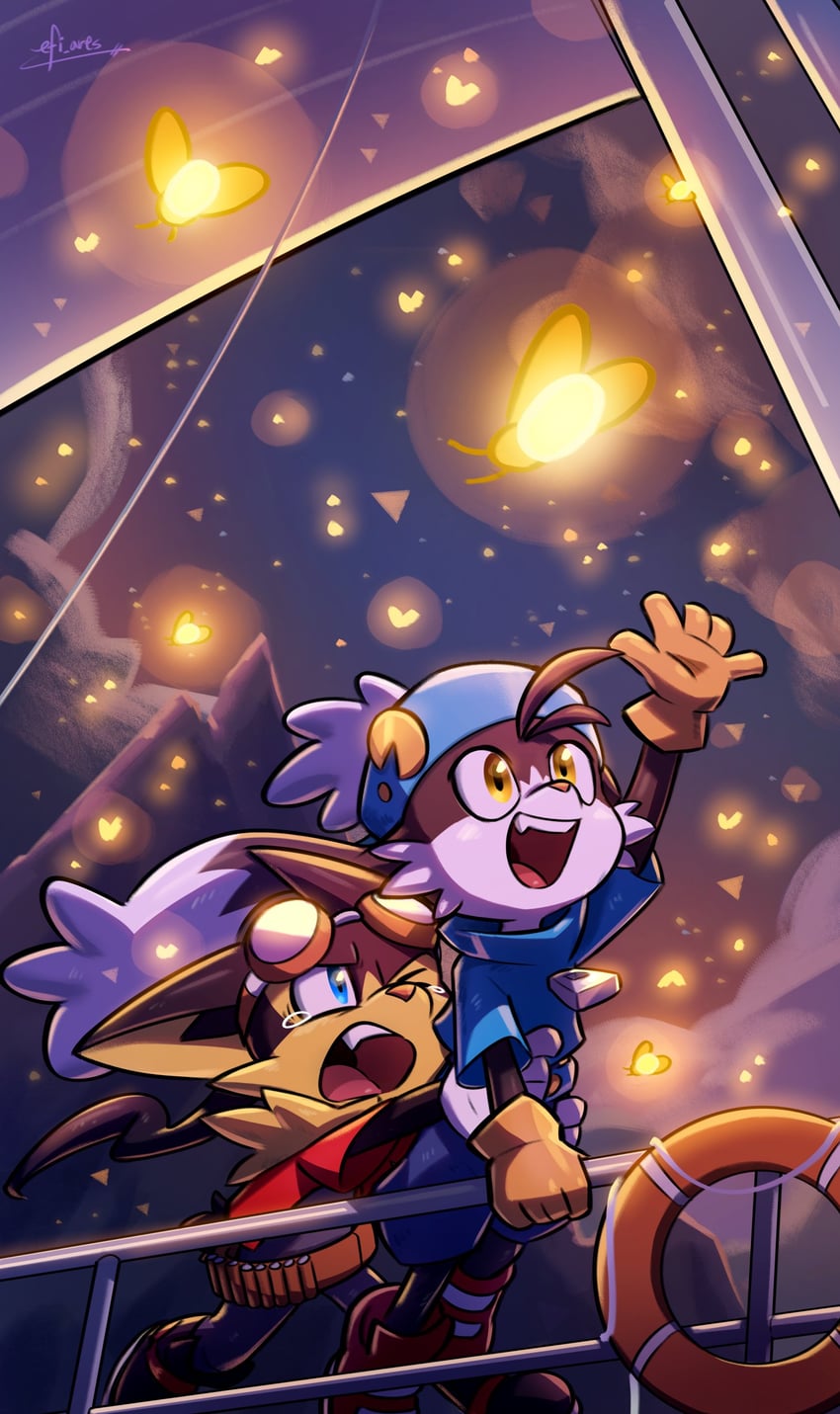 klonoa and guntz (kaze no klonoa) drawn by efi_arts