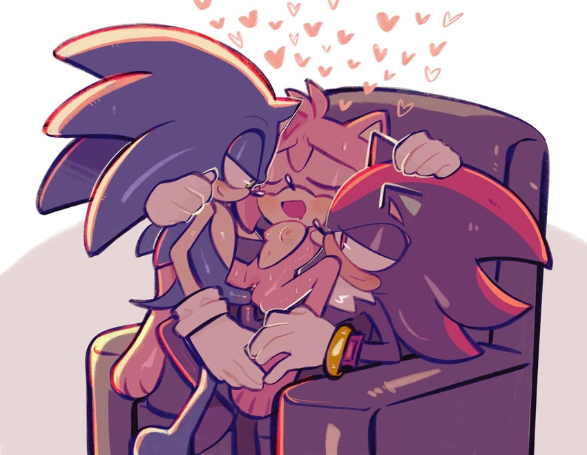 sonic the hedgehog, shadow the hedgehog, and amy rose (sonic) drawn by ange_(angeban93)