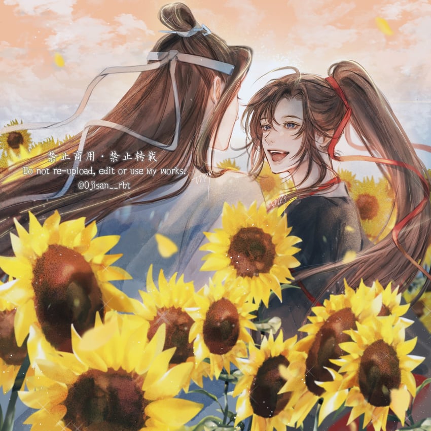 wei wuxian and lan wangji (modao zushi) drawn by ojisan_rbt