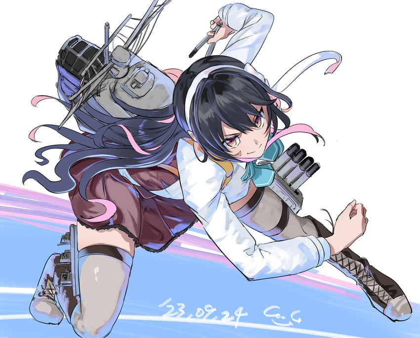 naganami and naganami kai ni (kantai collection) drawn by gegesan