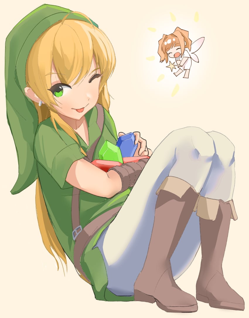 link, hoshii miki, and takatsuki yayoi (idolmaster and 1 more) drawn by ch2haya_p