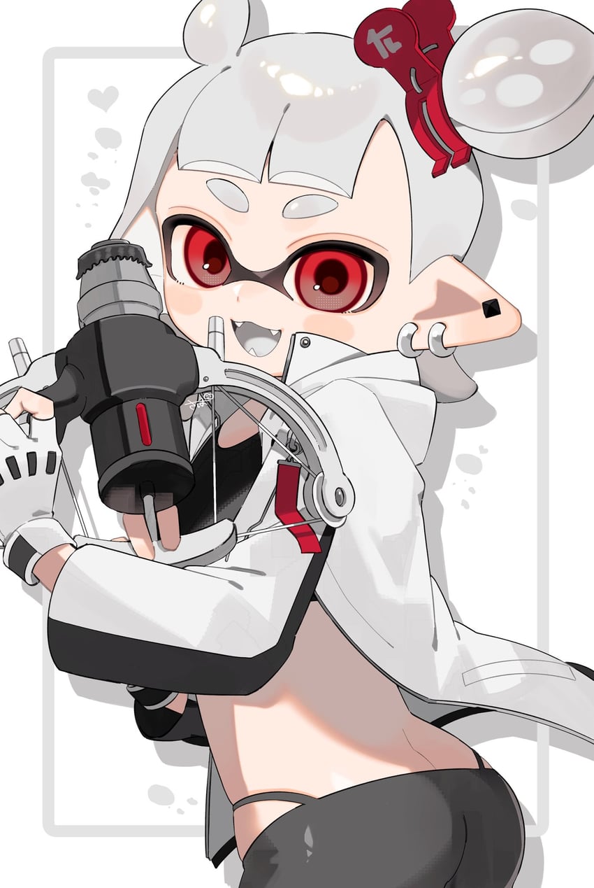 inkling player character and inkling girl (splatoon and 1 more) drawn by sabata_saba