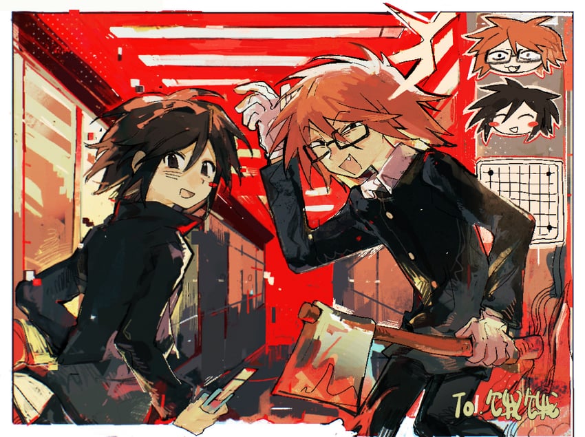 randal ivory and tsukada satoru (randal's friends) drawn by shan_hou