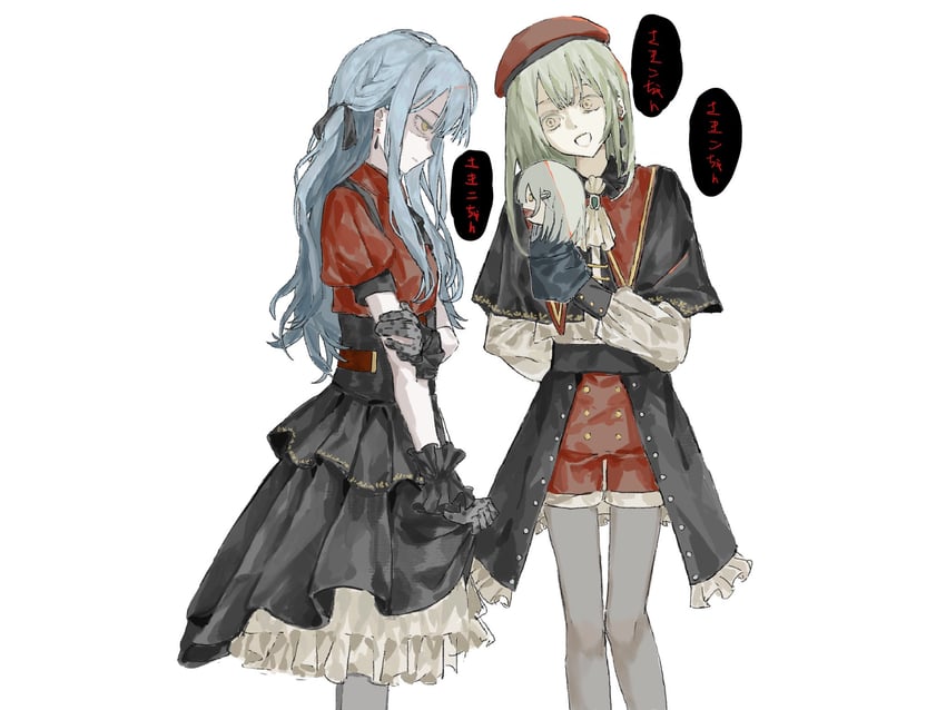 togawa sakiko, wakaba mutsumi, mortis, and oblivionis (bang dream! and 1 more) drawn by kun4l