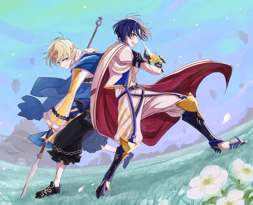 male alear and alfred (fire emblem and 1 more) drawn by s1wa_3