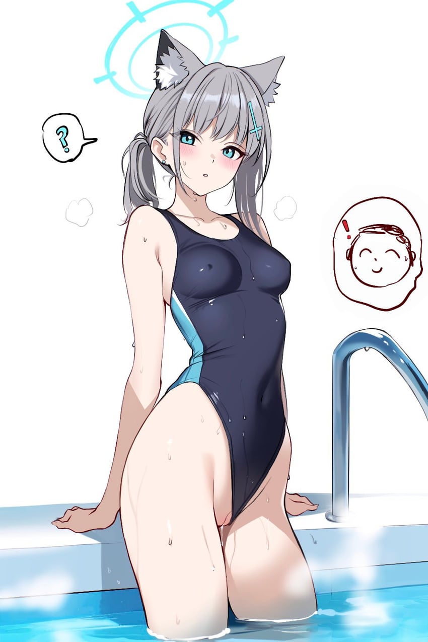 sensei, doodle sensei, and shiroko (blue archive) drawn by ateoyh