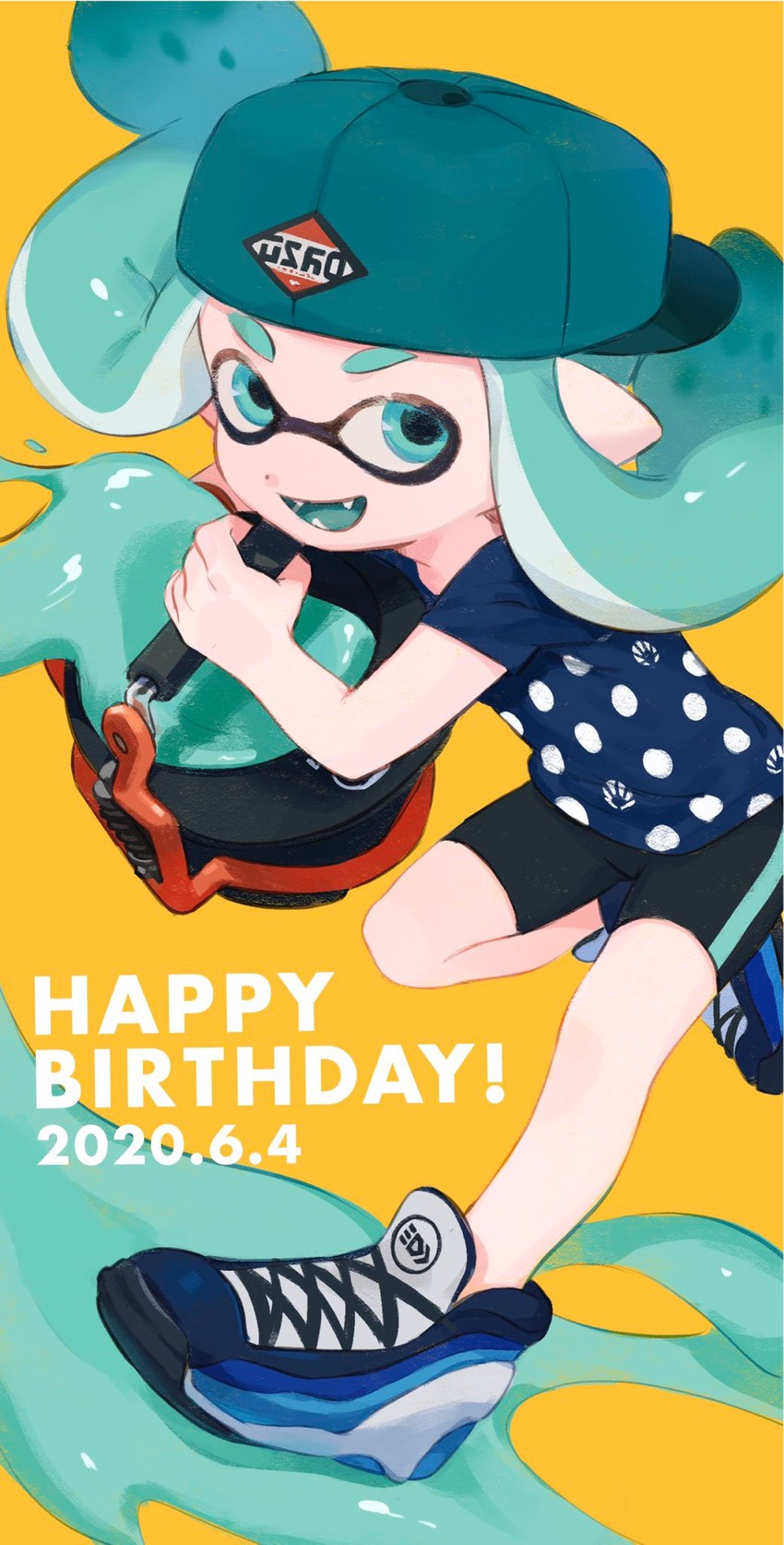 inkling player character and inkling girl (splatoon and 1 more) drawn by moocho