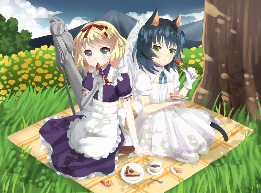 cassie and ryoune yami (original) drawn by kiki_(tsunya)