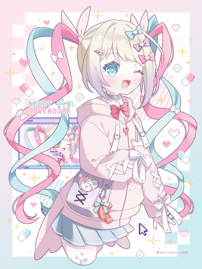 chouzetsusaikawa tenshi-chan and pien cat (needy girl overdose) drawn by kuzuhara_kazuya