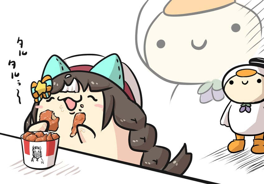 gold ship, hokko tarumae, colonel sanders, and tomachop (umamusume and 1 more) drawn by goma_(gomasamune)