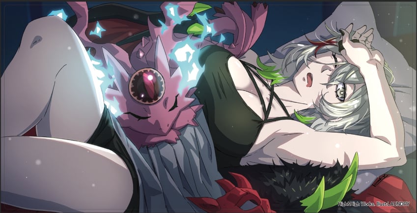 diabellstar the black witch and snake-eyes poplar (yu-gi-oh!) drawn by laundry_(randorii)