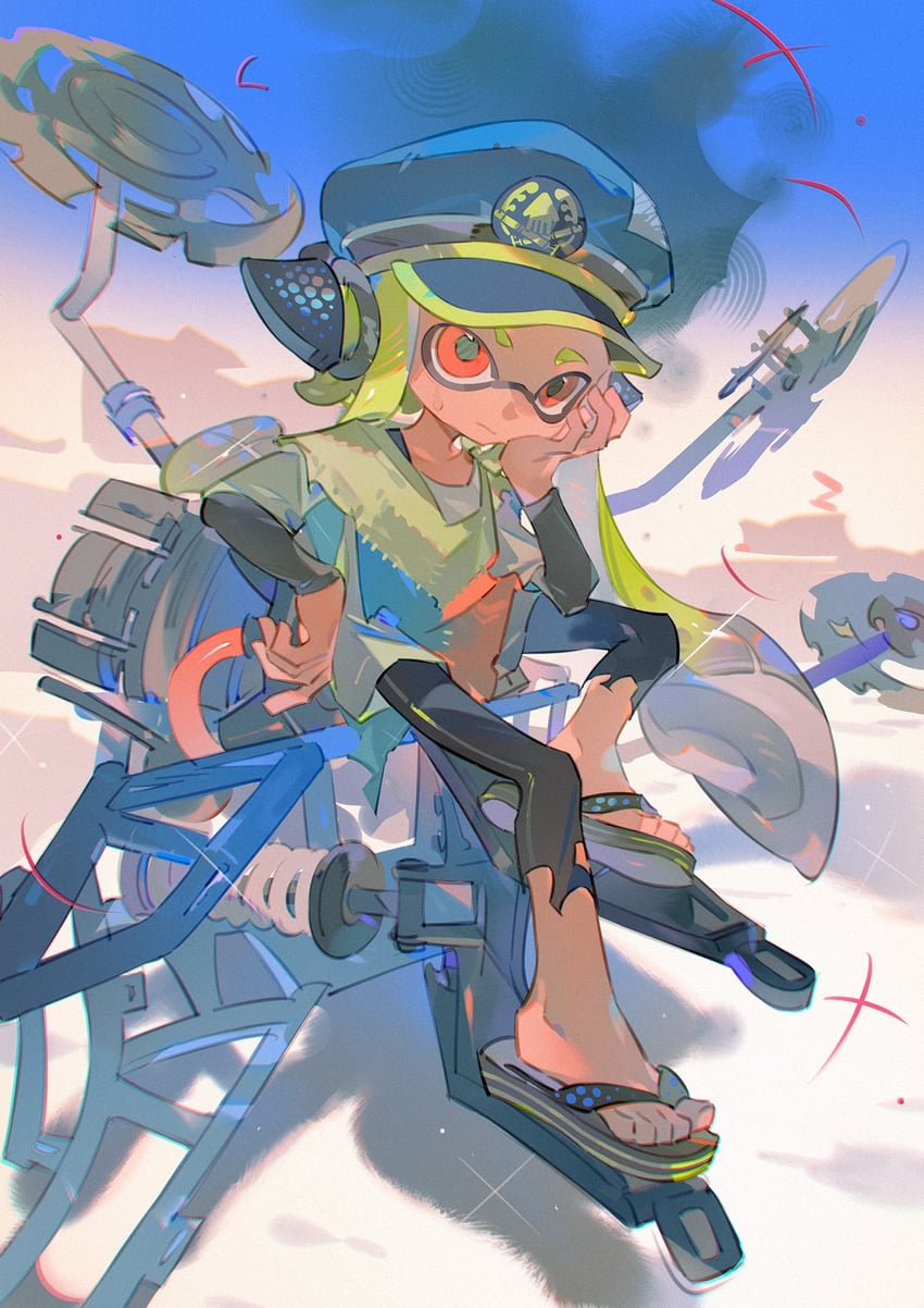 agent 3 and captain 3 (splatoon and 1 more) drawn by towo_nita
