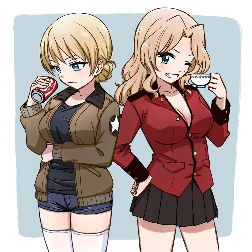 darjeeling and kay (girls und panzer and 1 more) drawn by hone_(honehone083)