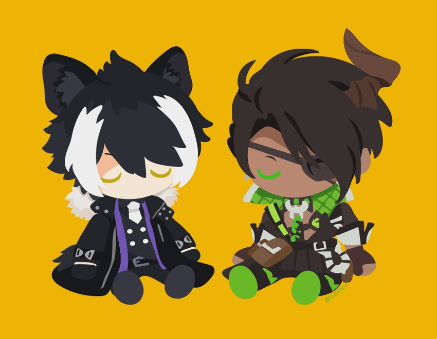 kageyama shien and aragami oga (holostars) drawn by rizu_(rizunm)