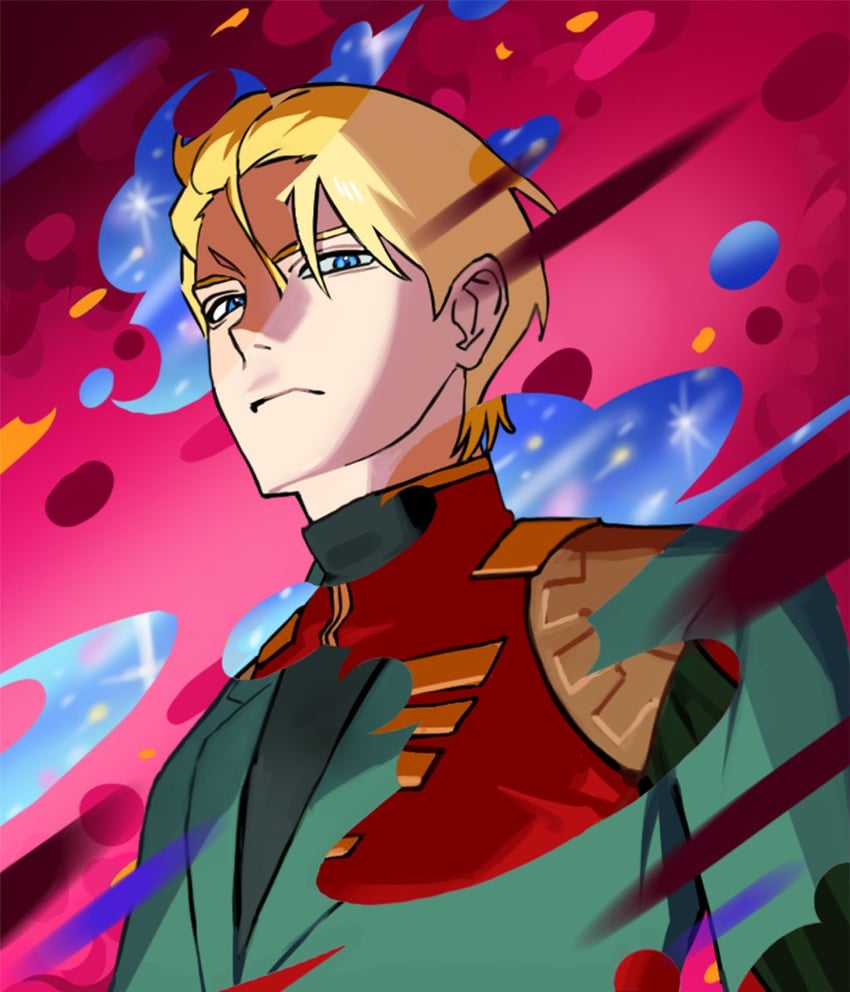 char aznable and shirouzu (gundam and 2 more) drawn by pronakser