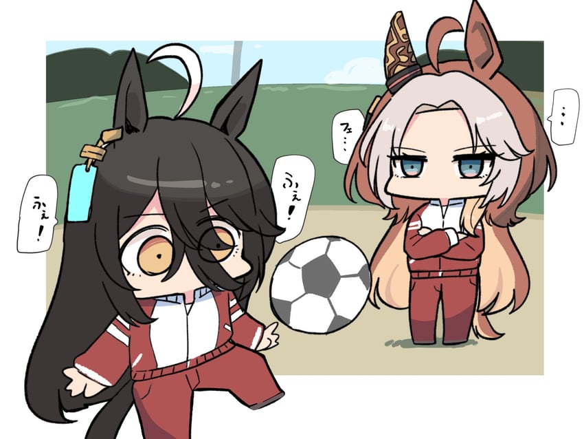 manhattan cafe and orfevre (umamusume) drawn by kawamochi_(tddm3573)