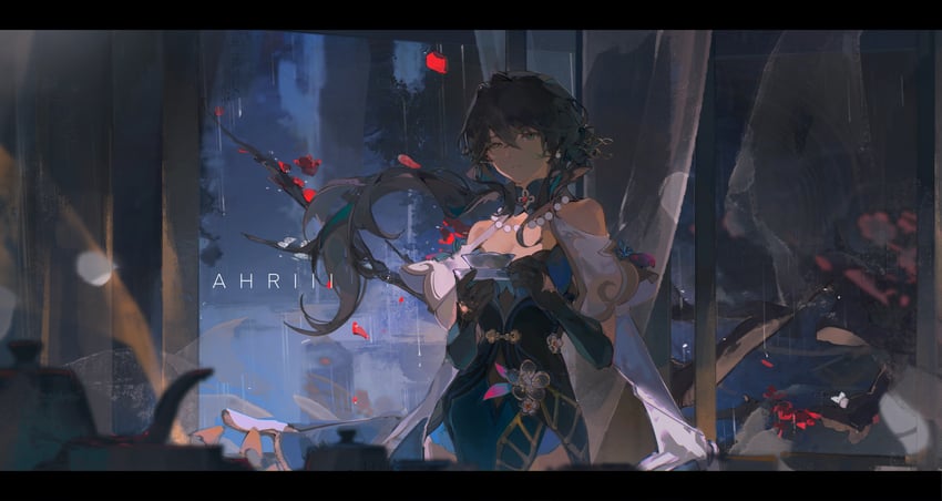 ruan mei (honkai and 1 more) drawn by ahriii