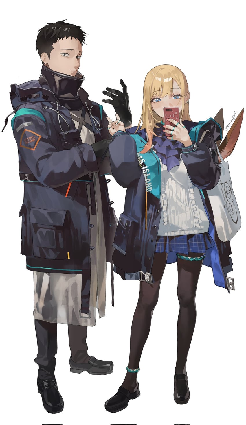 doctor, amiya, kitagawa marin, and gojou wakana (arknights and 1 more) drawn by ericx_gasi