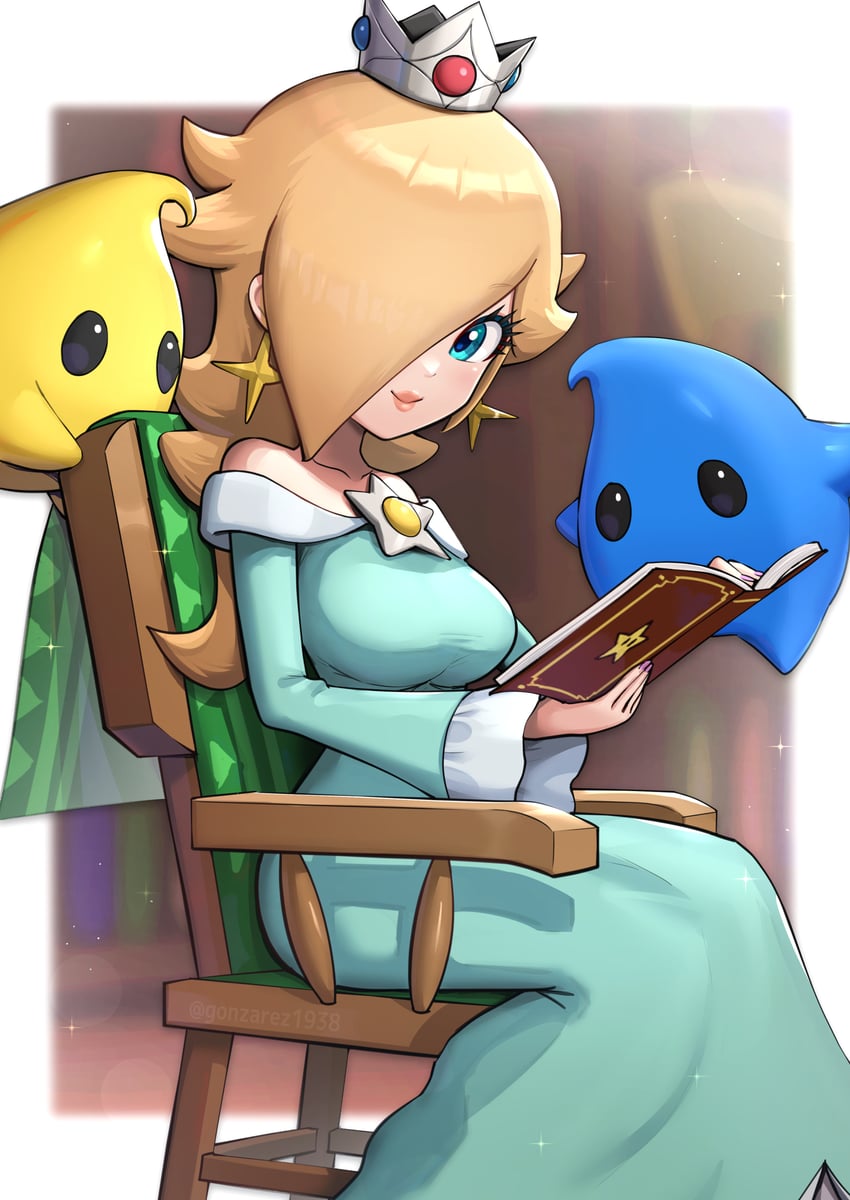 rosalina, luma, and blue luma (mario and 1 more) drawn by gonzarez
