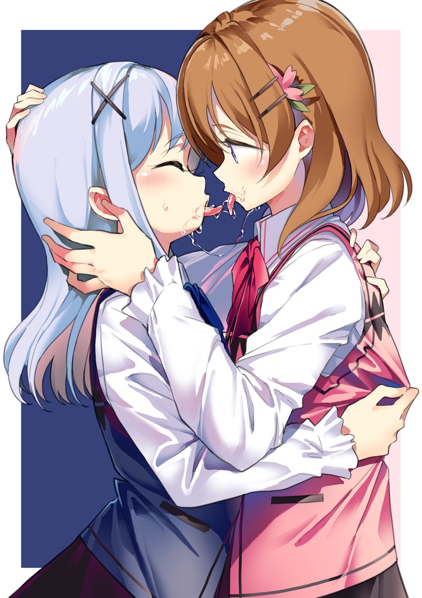 kafuu chino and hoto cocoa (gochuumon wa usagi desu ka?) drawn by shiratama_mochi