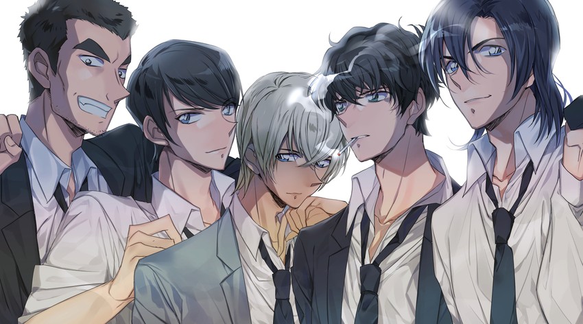 amuro tooru, scotch, matsuda jinpei, hagiwara kenji, and date wataru (meitantei conan) drawn by dreaming182