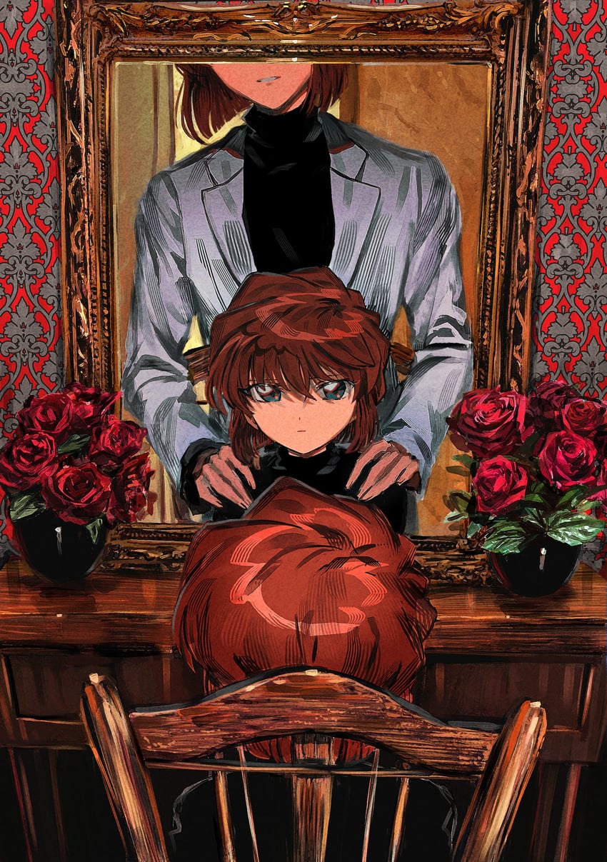 haibara ai and miyano shiho (meitantei conan) drawn by segami