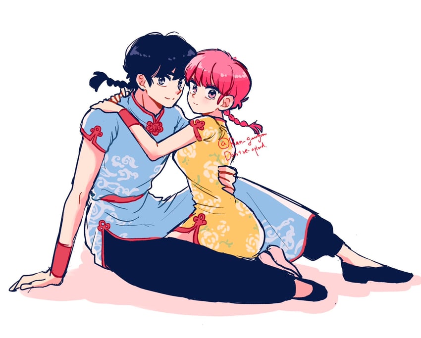 ranma-chan and saotome ranma (ranma 1/2) drawn by ran_guruguru