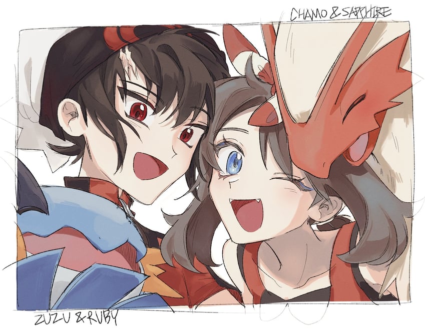 may, brendan, blaziken, and swampert (pokemon and 1 more) drawn by dda_sso