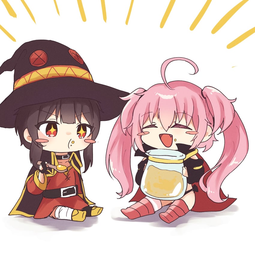 megumin and milim nava (kono subarashii sekai ni shukufuku wo! and 1 more) drawn by chocoeiru