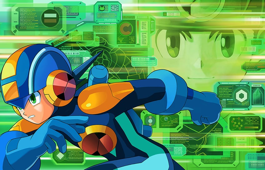 megaman.exe and lan hikari (mega man and 2 more)