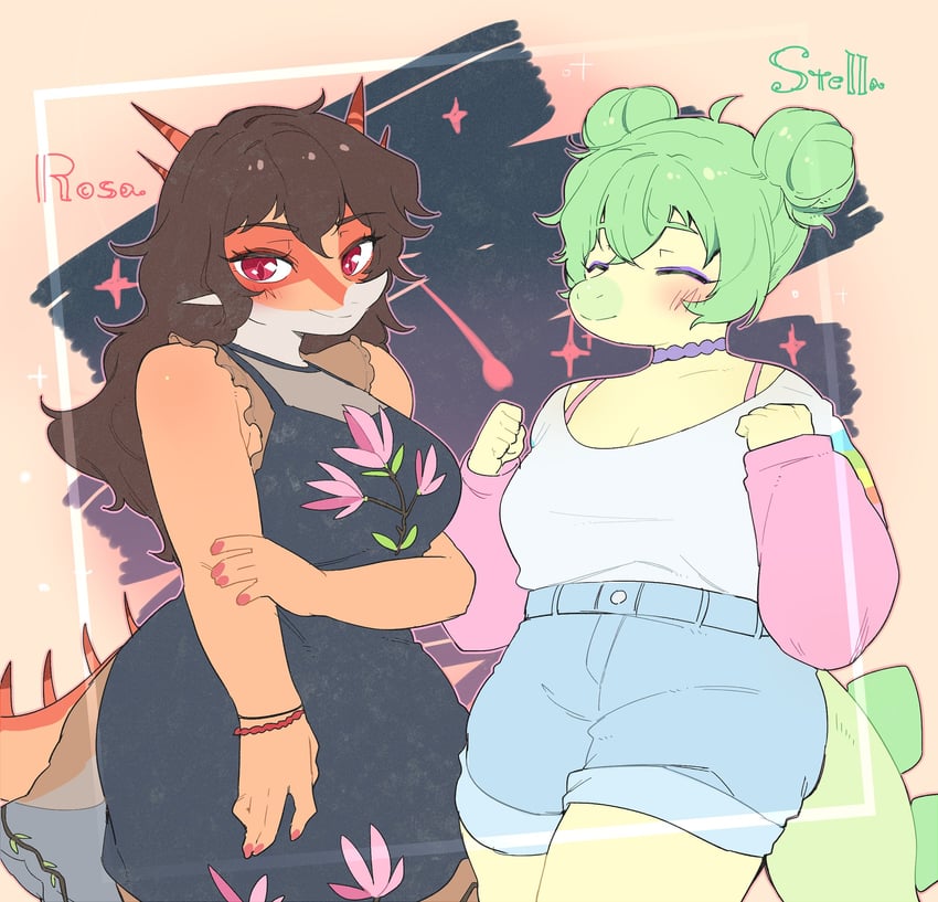 stella and rosa (goodbye volcano high) drawn by komugiko_(bitte_komu)