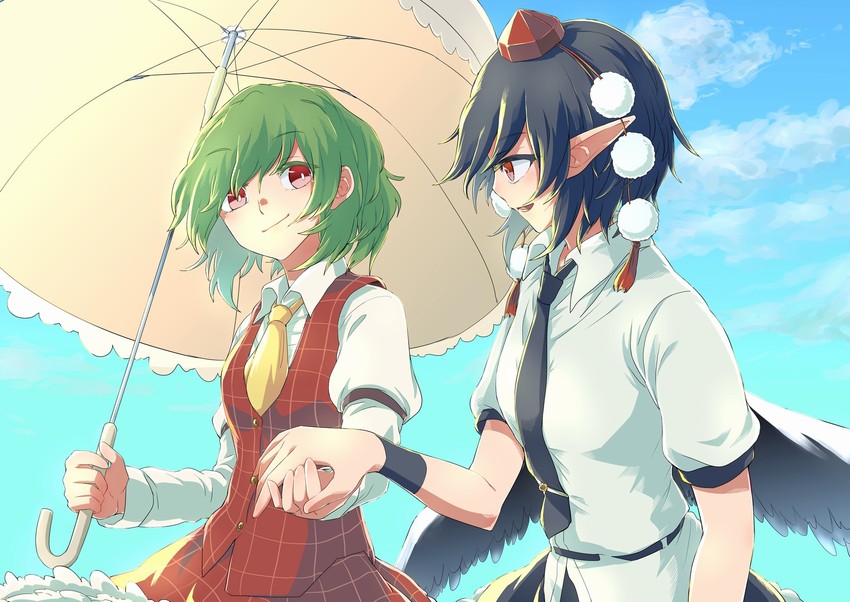 shameimaru aya and kazami yuuka (touhou) drawn by retora