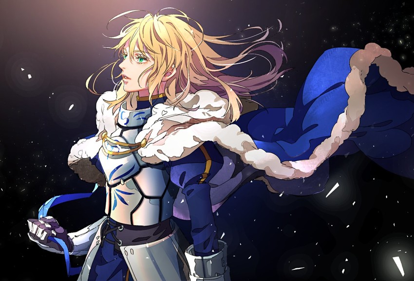 artoria pendragon and saber (fate and 2 more) drawn by tenobe
