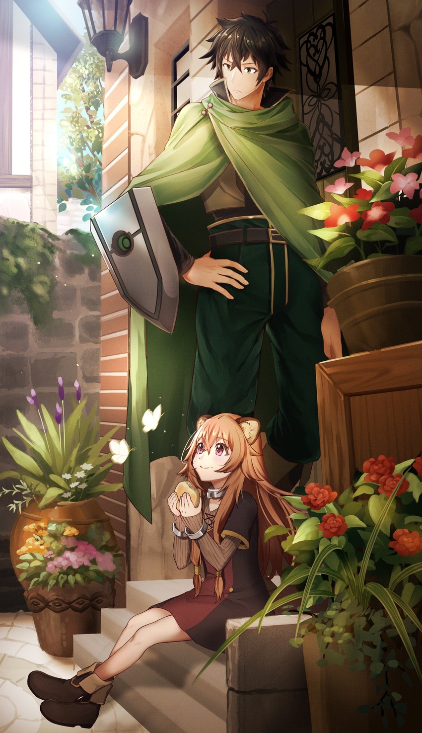 raphtalia and iwatani naofumi (tate no yuusha no nariagari) drawn by senamoto_aki