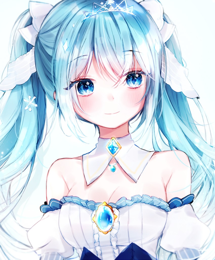 hatsune miku and yuki miku (vocaloid) drawn by nare_(17_junana)