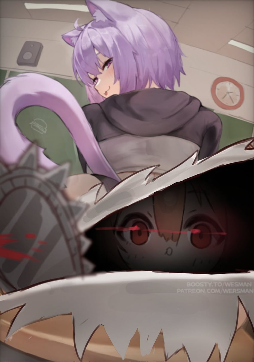 nekomata okayu and inugami korone (hololive) drawn by wersman