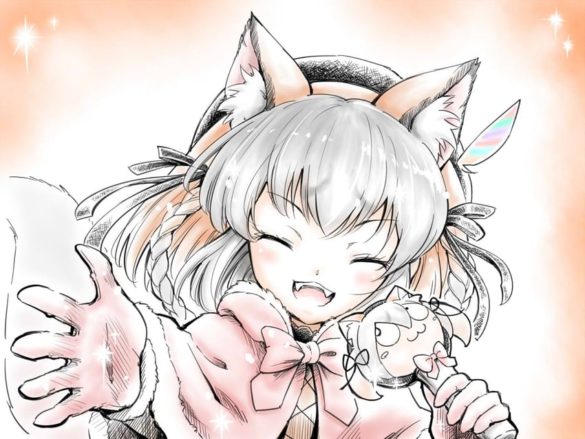 island fox and kanihai (kemono friends and 1 more) drawn by flerov