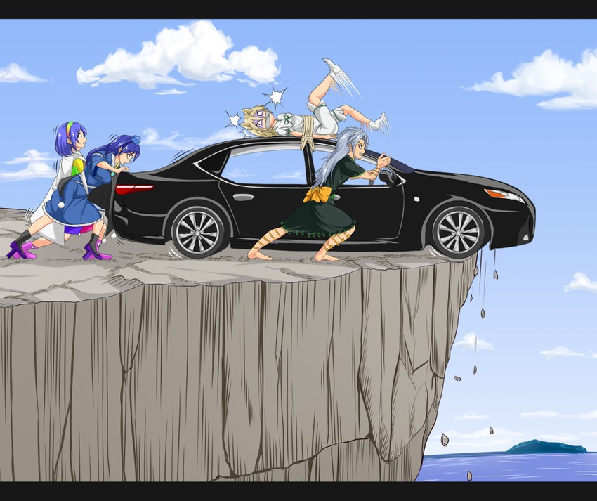 kudamaki tsukasa, iizunamaru megumu, tenkyuu chimata, and himemushi momoyo (touhou and 2 more) drawn by hidaruma